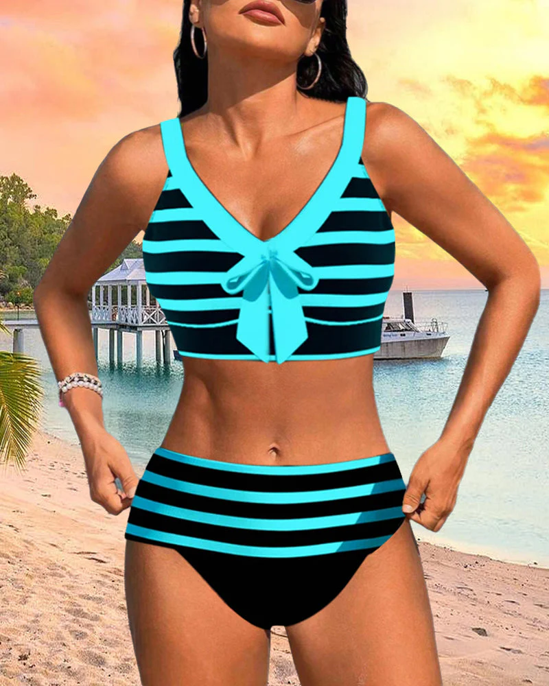 Ivyleen® | Gestreepte bikini met hoge taille. - Image 11