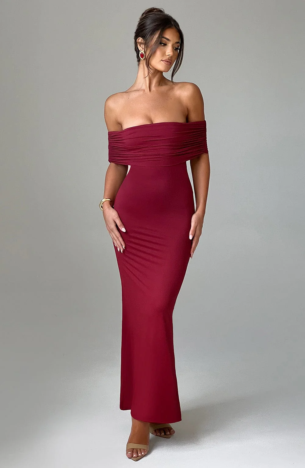 Bloom ™ |  Kellyn – Verfijnde Bardot Maxi-jurk - Image 17
